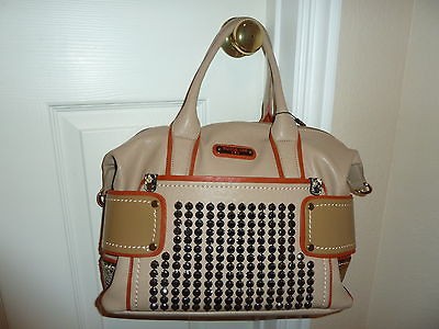 nicole lee julie glimmer stud handbag cream nwt