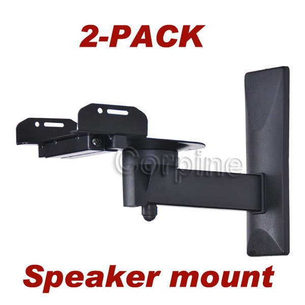 Pair Surround Sound Side Clamp Large Bookshelf Speaker Wall Mount 