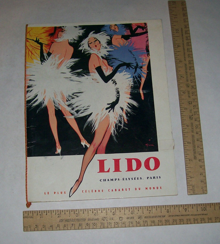 Dec 1959 LIDO Champs Elysees​, Paris   PROGRAM   Le Plus Celebre 