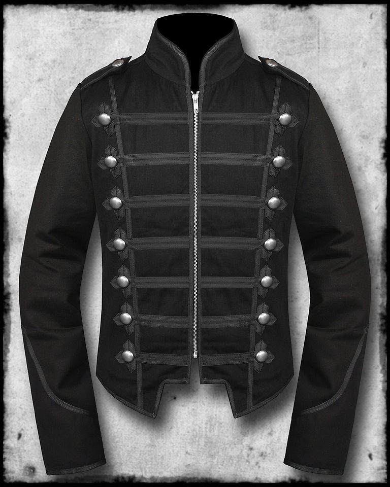   DAMAGE BLACKLIST BLACK STEAMPUNK GOTH MILITARY PARADE DRUMMER JACKET