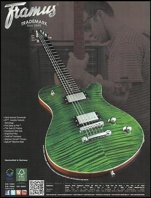 THE 2012 FRAMUS PANTHERA EMERALD GREEN ELECTRIC GUITAR AD 8X11 