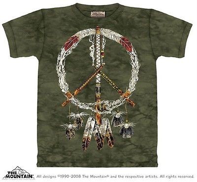 Peace Pipes Adult T Shirt Native American Design by The Mountain