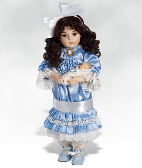 elizabeth and baby aimee 20 inch doll in porcelain time