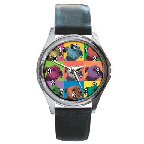 Pit Bull Watch   American Staffordshire Terrier Wristwatch   Pitbull