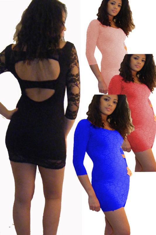 SUPER SEXY PEEP HOLE MINI LACE CLUB PARTY DRESS 8,10,12