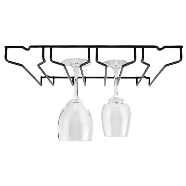 Channel Glass Rack   Black   Stylish Stemware Storage Kitchen 