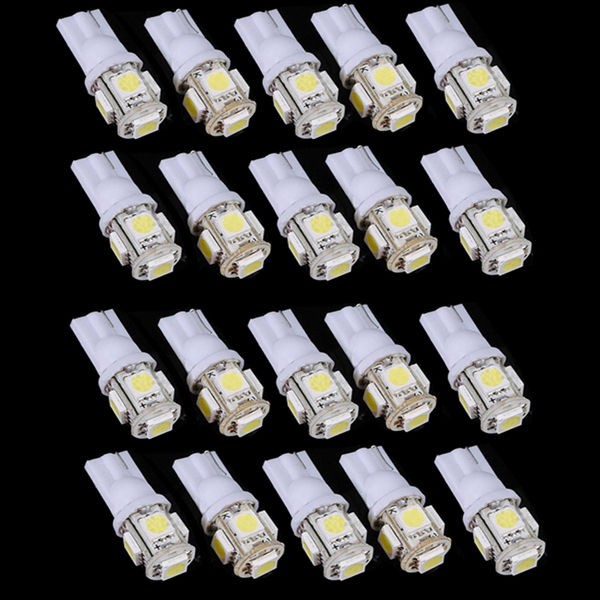 20x White 12V T10 194 168 W5W 5 SMD LED Car Light Bulbs PRO