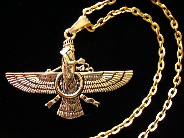   Pt Farvahar Necklace Iranian Gift Persian Farohar Farvahar Pahlavi