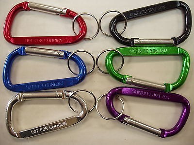 144 pcs carabiner clip w ring anodized aluminum 3 inch