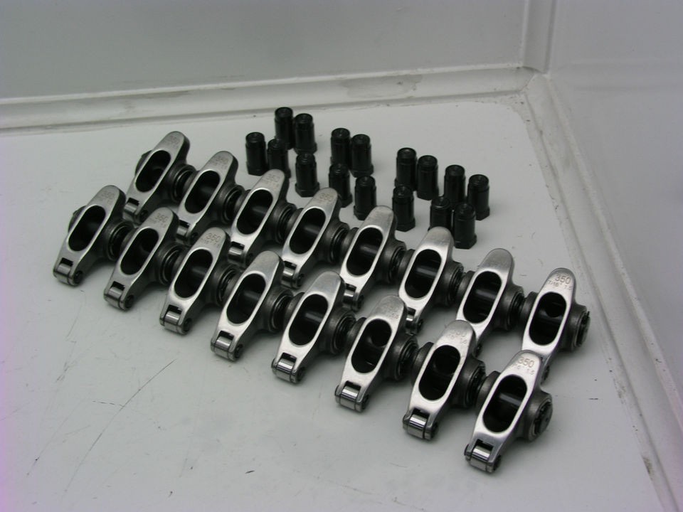 SBC 1.5 3/8 SS STAINLESS ROLLER ROCKERS WITH POLY LOCKS # WPM  RS 001