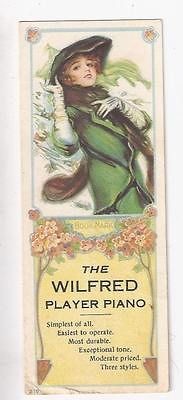 Old Trade Card Wilfred Player Piano Kirk Johnson Lancaster PA