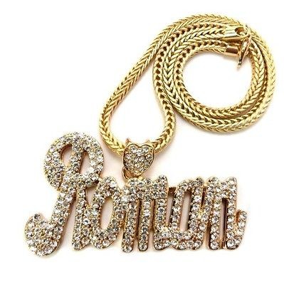 Huge Gold Crystal ROMANS REVENGE BLING NECKLACE Chain NICKI MINAJ 