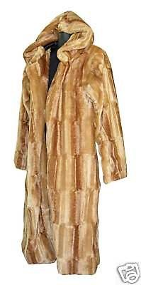 new tan faux mink fur coat by nine deep pimp