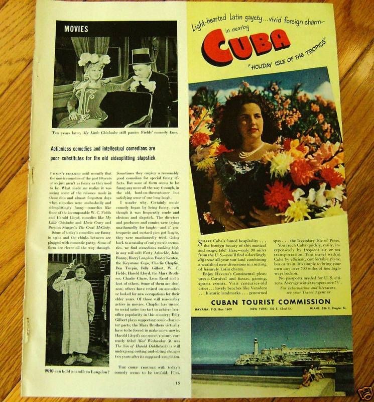 1950 cuba vacation travel ad holiday isle of tropics returns
