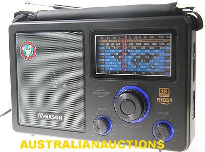 NEW MASON 12 BAND TABLE RADIO TV AM FM SW MAINS OR BATTERY 5 SPEAKER