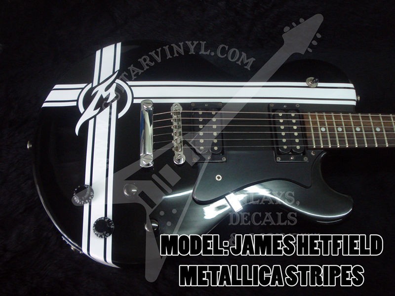 esp custom electric guitar hetfield frame stripes decal from mexico