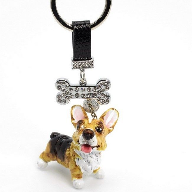 pembroke welsh corgi keychain keyring gift ornament art from thailand