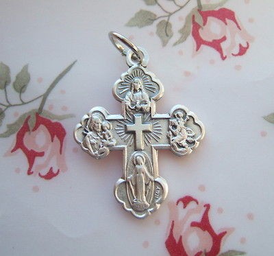   Medal 4 WAY CRUCIFORM Jesus Miraculous St. Christopher St. Joseph