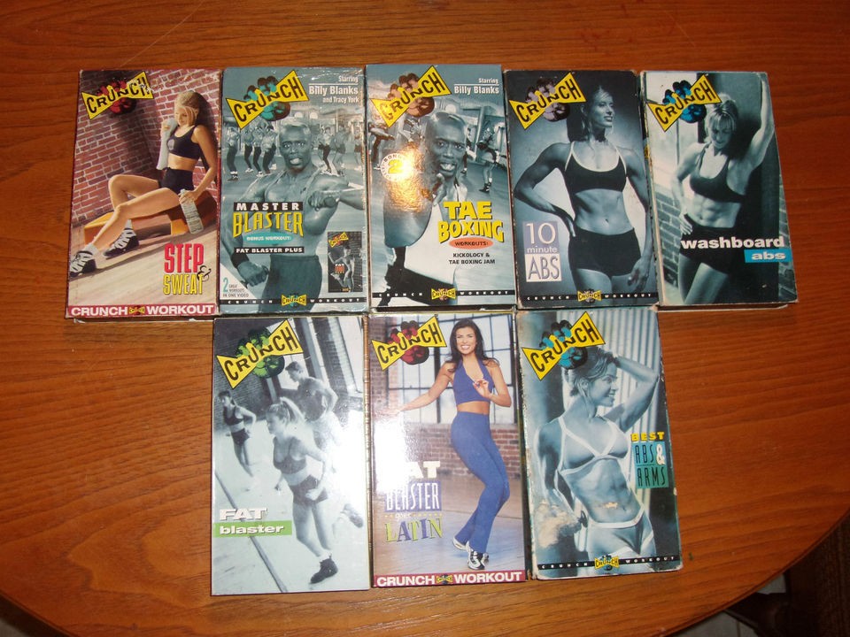 lot of 8 crunch vhs exercise workout tapes time left