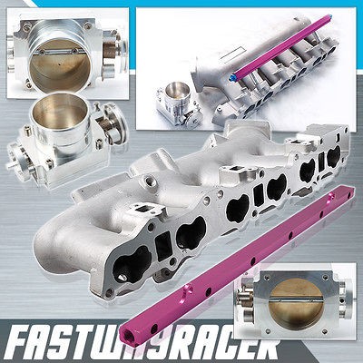   RB25DET Cast Aluminum Intake Manifold + RB25DET Fuel Rail + 80MM TB