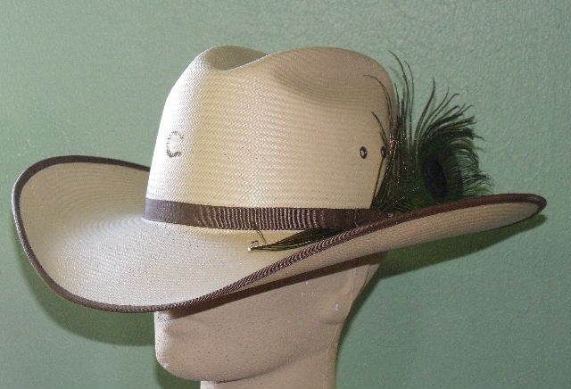 CHARLIE 1 HORSE PLUME CRAZY 10X SHANTUNG STRAW COWBOY WESTERN HAT