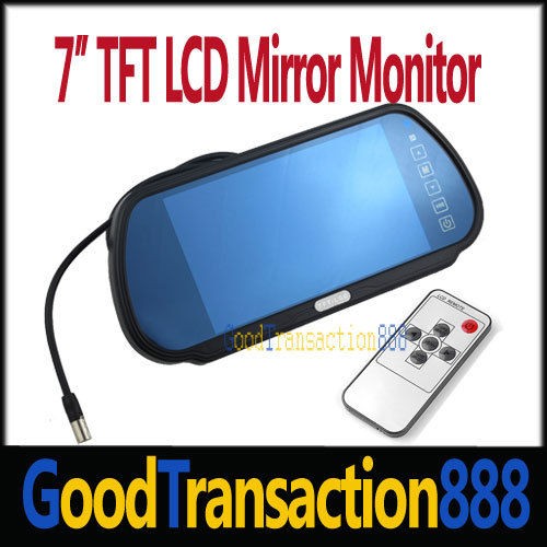 TFT LCD Rear view Mirror Monitor For DVD/VCR/GPS/ Car Reverse 