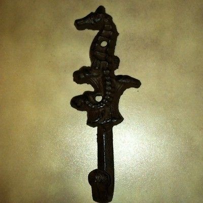 seahorse nautical wall hook hanger nautical decor fish time left