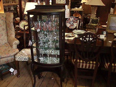 antique mahogany art nouveau curio cabinet  625