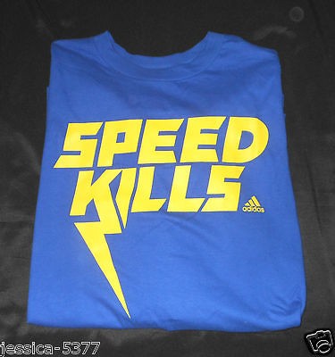 adidas mens blue longsleeve shirt nwt speed kills 