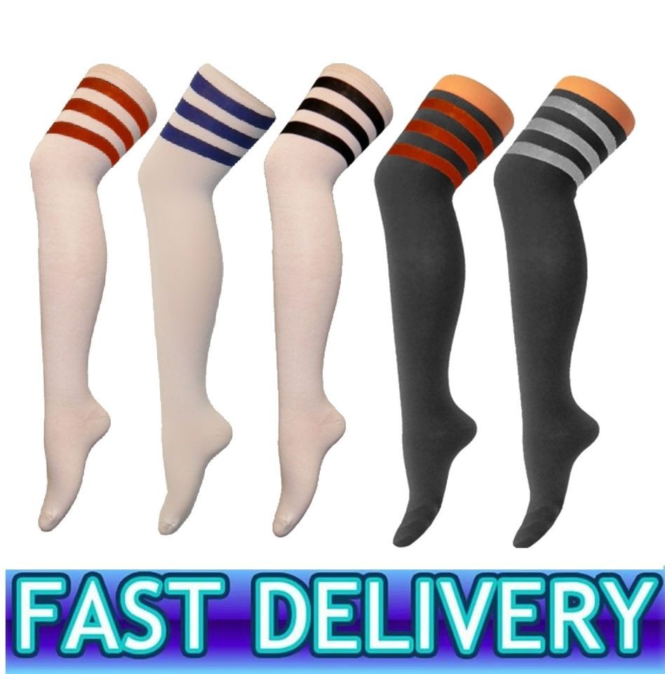   High Ladies 118 Sport Football Referee Over the Knee Socks Fancy Dress