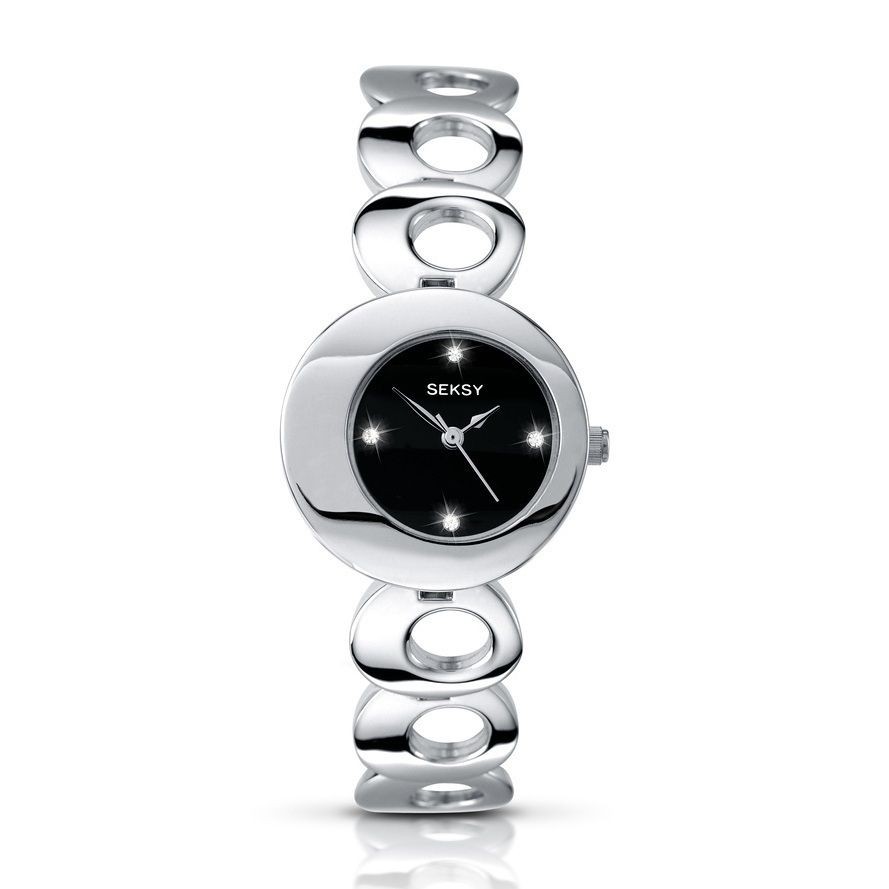 Seksy Twilight by Sekonda Black Dial Stainless Steel Bracelet Ladies 