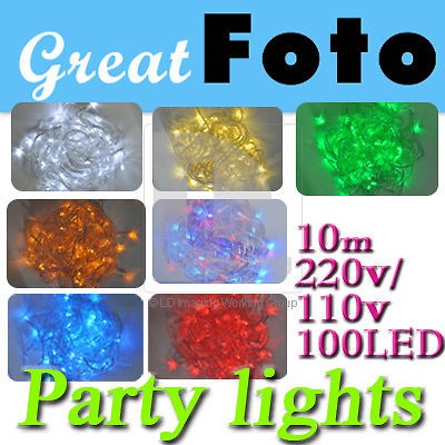 New 100 Led 10M Flash lights string multi color for Chrismas & Party 