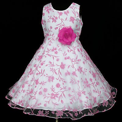   White hpw382 Halloween Flower Party Wedding Girls Dress 9 10y sz 130