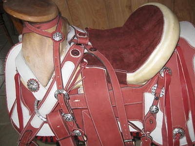 MEXICAN CHARRO SADDLE WESTERN HORSE Montura Cantina Redonda Bonita 