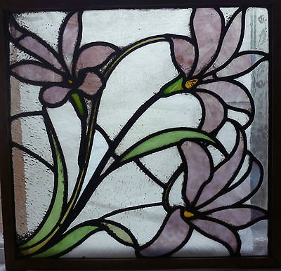 Superb Victorian Art Nouveau period Stained Glass Panel, circa .1900