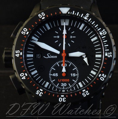 Sinn Diving Chronograph U1000 S EZM 6  44mm  Black PVD  Mint