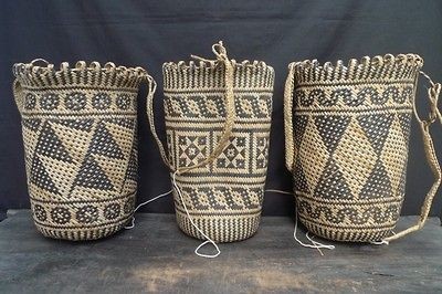 PATTERN #8 ~DURABLE NATIVE RATTAN BAGS~ Woven Weaving Tribal Sling Bag 