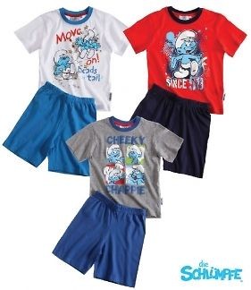 smurfs boys shortie pyjamas 4 5 6 8 10 years