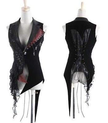 Japan street UNISEX visual kei Punk rock cross lace coat jacket blazer 