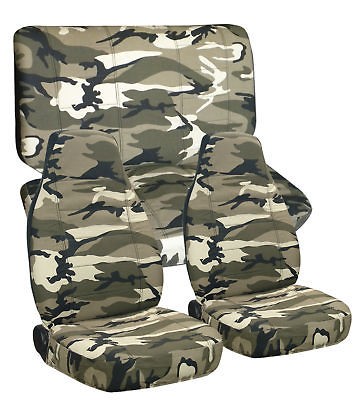 JEEP WRANGLER YJ SEAT COVERS IN CAMO #13 FRONT AND REAR choose color