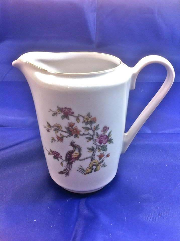 Vintage Kahla Fine China GDR Germany 4.25 Creamer Peacock Floral