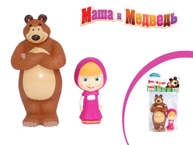 Masha i Medved. Masha et Michka. Rubber Toys of Russian cartoon 