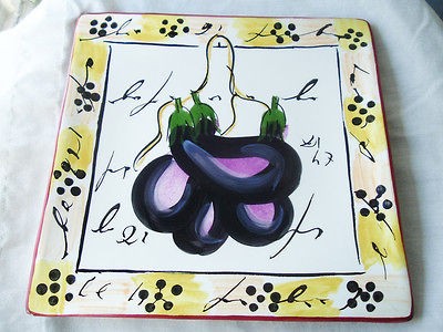 ANTICA FORNACE~CERAMICHE DA TAVOLA~EGGPLANT LARGE SERVING PLATE 