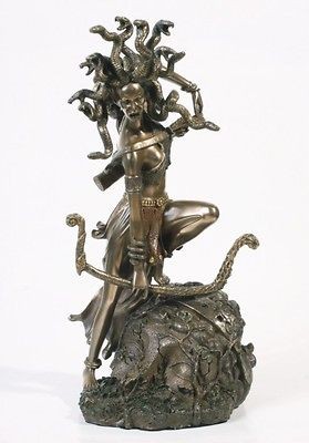 MEDUSA STATUE GORGON SISTER SERPENT CURSE BOW & ARROW.GREEK ROMAN 