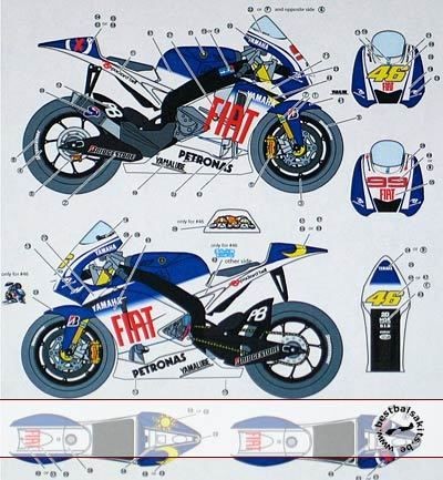 studio27 decal moto gp 09 tamiya 1 12 yzr m1