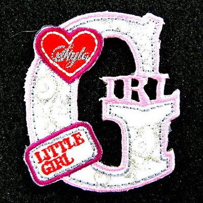   10pcs Pink Jean Trim Girl Heart Sew or Iron On Patch 53x60mm