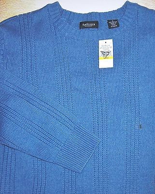 MENS SIZE SMALL NEW WITH TAG LONG SLEEVE BLUE CREW NECK VAN HEUSEN 