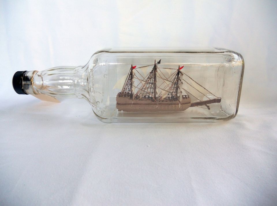 amazing ship in a bottle hand made no kit used