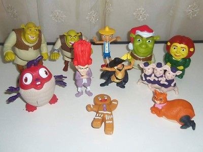 lot of 11 pcs shrek mcdonalds happy meal toys one day shipping 