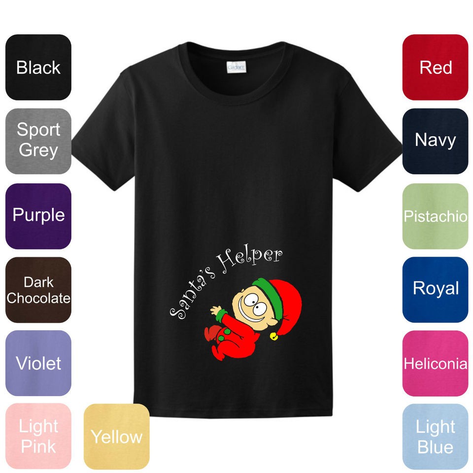   LADIES T Shirt Pregnant Maternity Elf Christmas Xmas Baby WMA 32B